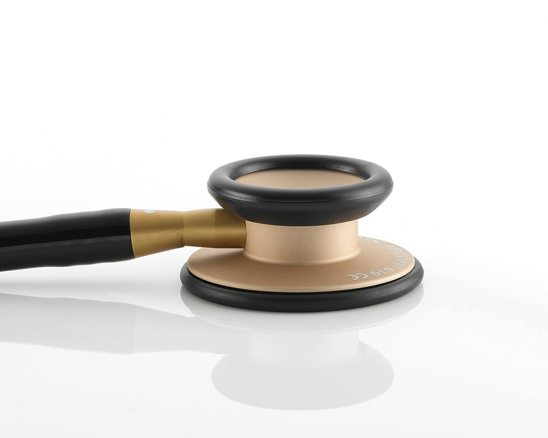 [Australia] - ADC 619CHM Adscope Lite Model 619 Ultra Lightweight Clinician Stethoscope with Tunable AFD Technology, Champagne Finish with Black Tubing 