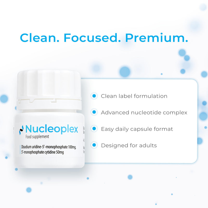 Nucleoplex Dietary Nucleotide Supplement (45 Capsules) | Uridine (UMP) & Cytidine (CMP) | Cognitive Support, Memory, Focus & Clarity, Cellular Health & DNA & RNA Support