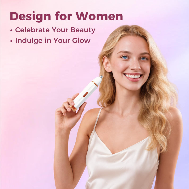 Nose Hair Trimmer for Women - 2-in-1 Painless Eyebrow & Facial Hair Trimmer for Women and Men, USB Rechargeable, Waterproof & Easy to Clean, Ear & Nose Groomer