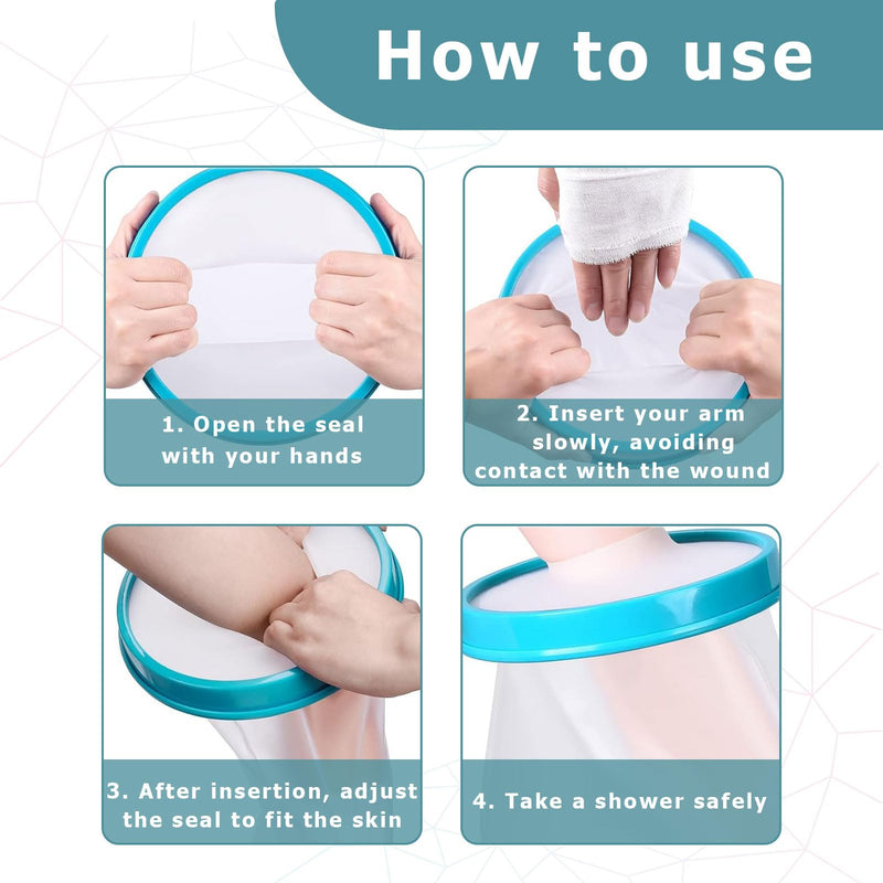 [Australia] - vcsjw Plaster protection waterproof arm, plaster protection waterproof arm child, shower protection hand, plaster arm shower protective cover, shower protection arm silica gel, reusable arm plaster shower cover, arm protection when bathing 