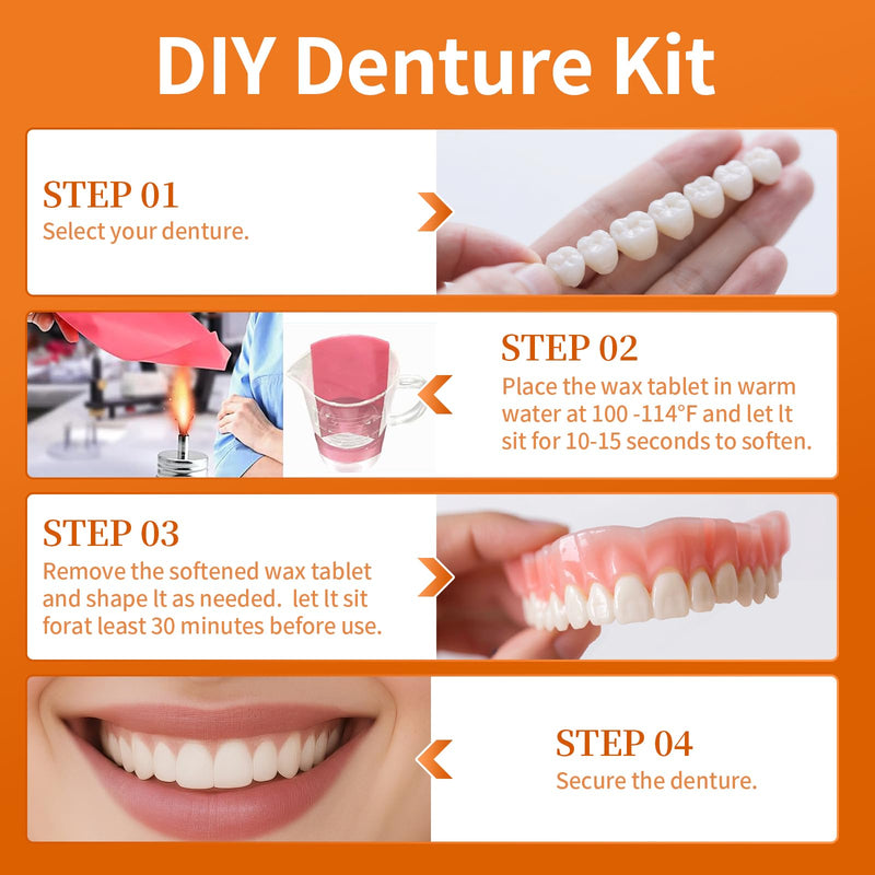 [Australia] - Denture Do it Yourself Full Set of Top and Bottom Fake Teeth to Create Your Perfect Smile at Home-NN03 