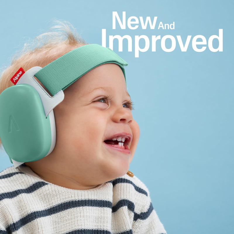 Alpine Muffy Baby - New & Improved Baby Ear Muffs Noise Protection for Babies and Toddlers - CE & ANSI Certified - Safe and Soothing Hearing Protection - Age 3-48 months - Approved by Babies - Green Sage Green