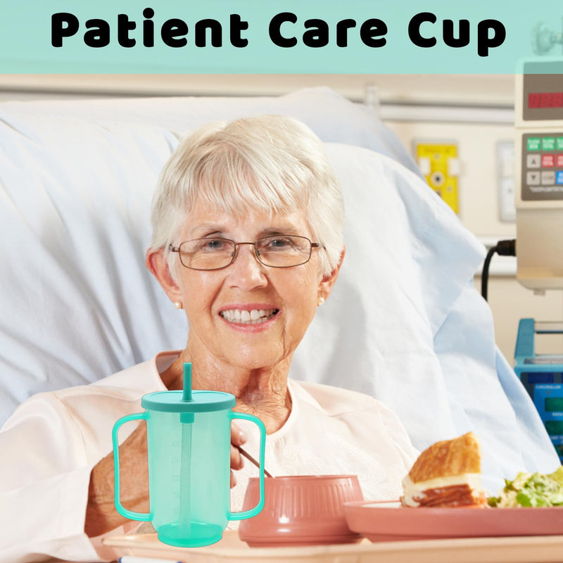 YREYBN Adult Plastic Straw Cup, Adult Sippy Cups for The Elderly Non Spill, Spill-Proof Sippy Cups with Straw and Lid, for The Elderly, Disabled, Hospital and Convalescent Care