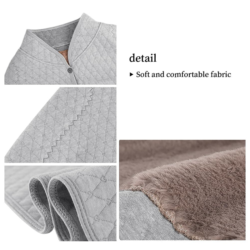 haozaikeji Women Thermal Shoulder Wraps Shoulder Support Warmer Heat Shawl Elderly Pregnant Warm Cape Pain Relief Arthritis Gray