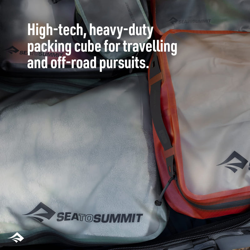 Sea to Summit Hydraulic Packing Cube, Dust and Water-Resistant Travel Organizer Laurel Green Sm / 1.5 Liter