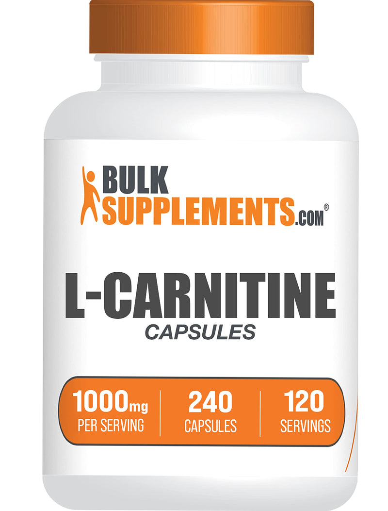 BulkSupplements.com L-Carnitine 1000mg Capsules - Carnitine Supplement, L Carnitine 1000mg, L-Carnitine Capsules - 2 Capsules per Serving (1000mg), 240 Capsules (Pack of 1)