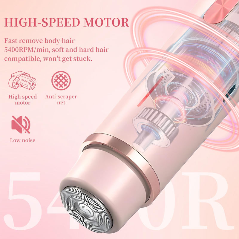 [Australia] - QNHMPW Bikini Trimmer for Women,Electric Razors for Women,2-in-1 Dual Head Shaver- Wet/Dry Shaver Groomer, Waterproof Hygiene Razor Used for Face, Underarm, Leg, Bikini Area(Pink) Pink 