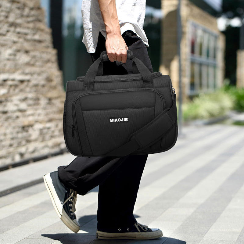 Underseat Carry On Luggage Bag, Lightweight Travel Tote Bag for Travel | Airline Approved Softside Small Personal Item Travel Bag, Bento Bag Overnight Weekender Duffle Bag for Men Women Black -16IN 16IN