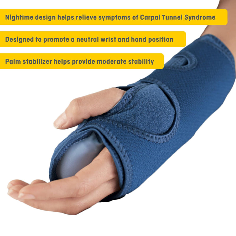 [Australia] - Futuro Night Wrist Sleep Support Brace, Adjustable Nighttime Splint for Carpal Tunnel Relief, Cushioned Beads and Removable Stabilizer, Fits Left or Right Hand (2-Pack) 2 Pack 