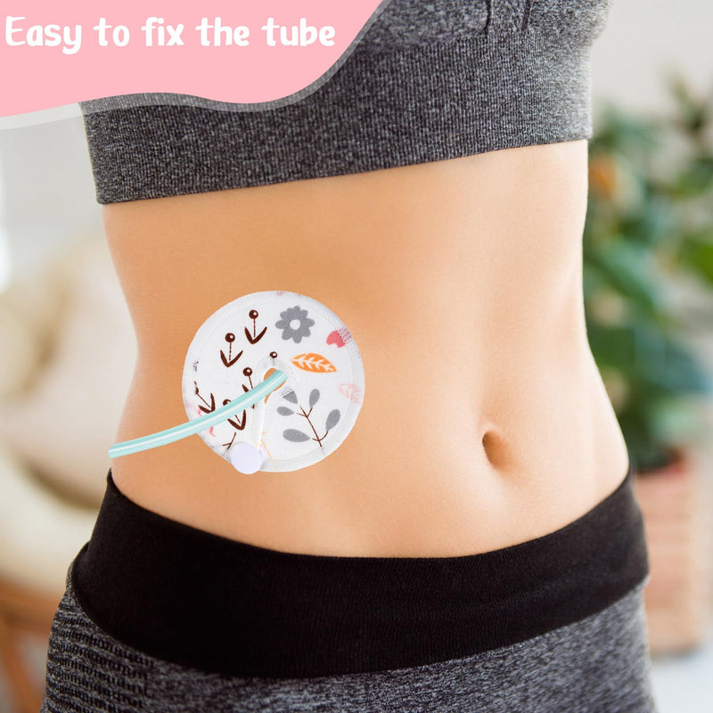 [Australia] - 24 Pieces G Tube Covers Reusable Feeding Button Pads Soft G Tube Button Pads Washable J Tube Covers Nursing Breast Pads for Kid Baby Breastfeeding Care Supplies(Floral) Floral 