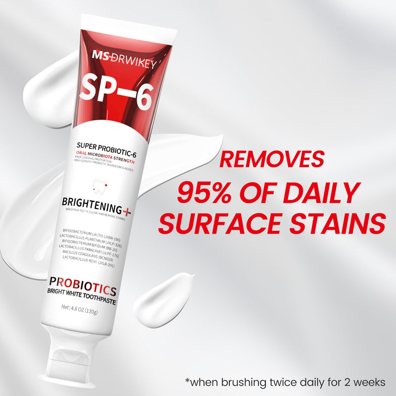 [Australia] - SP-6 Probiotic Whitening Toothpaste - Enhanced Formula with 6 Probiotics for Teeth Whitening and Gum Health - Enamel-Safe, Fluoride-Free, Fresh Mint Flavor, 4.6oz (2) 2 