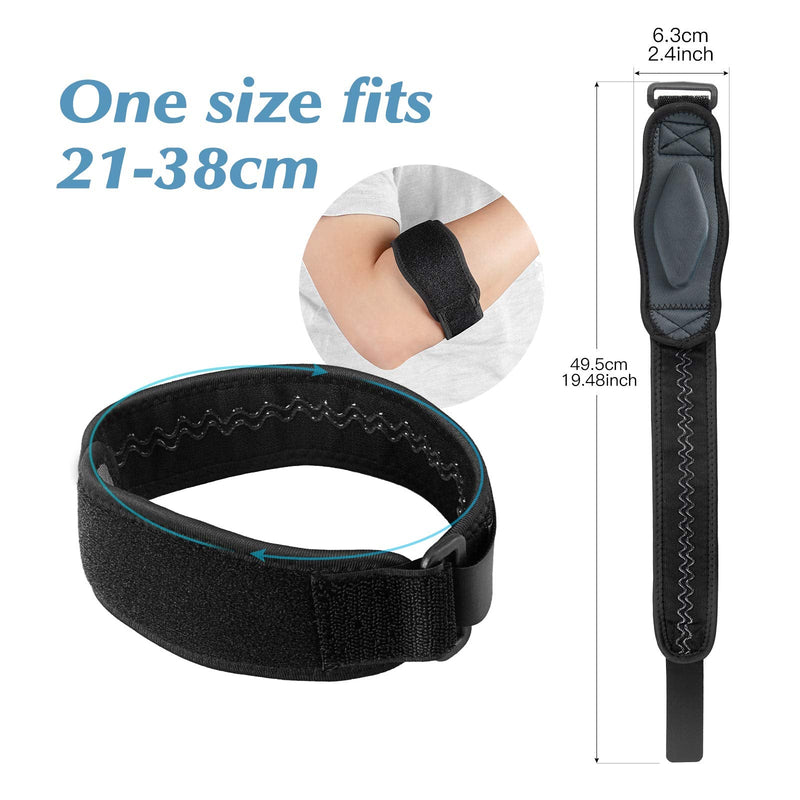 AGPTEK Elbow Brace for Tendonitis and Tennis Elbow 2 Pack, Tennis Golfers Elbow Support Arm Band Pain Relief Elbow Wrap Weightlifting Elbow Strap with Compression Pad for Men & Women, Grey Gray