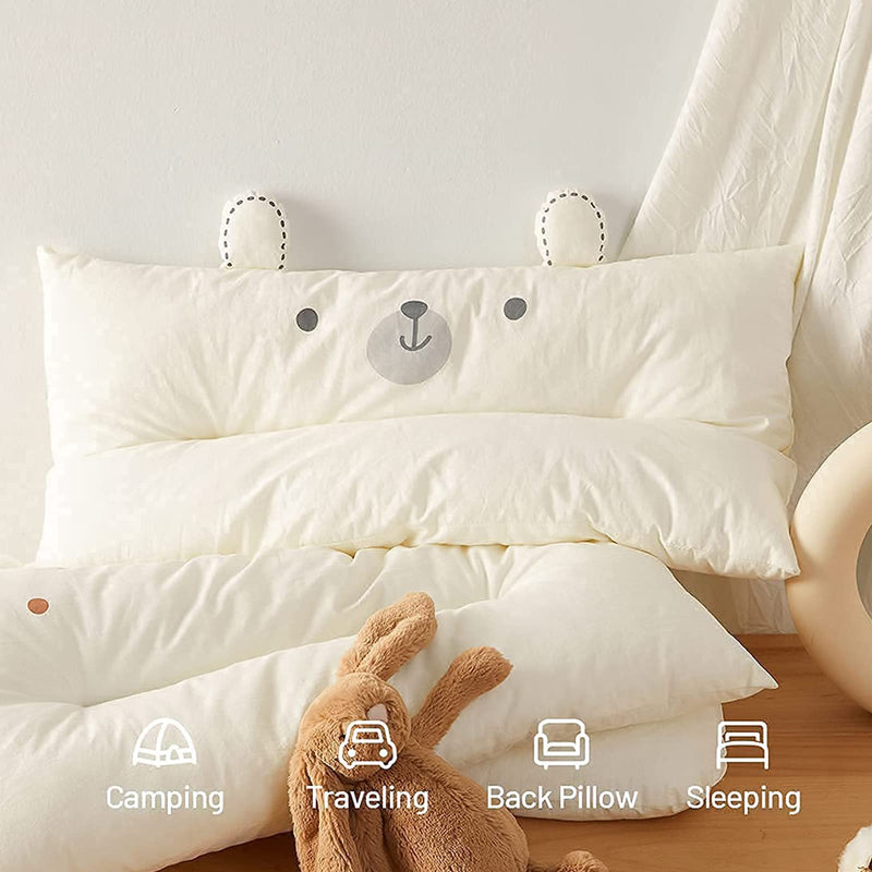 [Australia] - Toddler Pillow, 20X12inches Machine Washable Soft Hypoallergenic Kids Pillows,100% Cotton Pillowcase Child Cute Animal Perfect Toddler Pillows for Sleeping 2 Year Old (Bear) Bear 