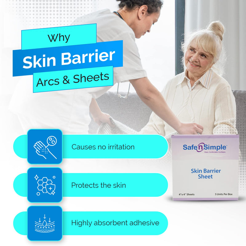 [Australia] - Safe n' Simple Extra Wide Skin Barrier Arc - 2'' 30 Count Ostomy Barrier Strips - Barrier Ring - Hydrocolloid Skin Barrier Strips Accessories for Colostomy-Ileostomy-Stoma Supplies 2'' x 30 