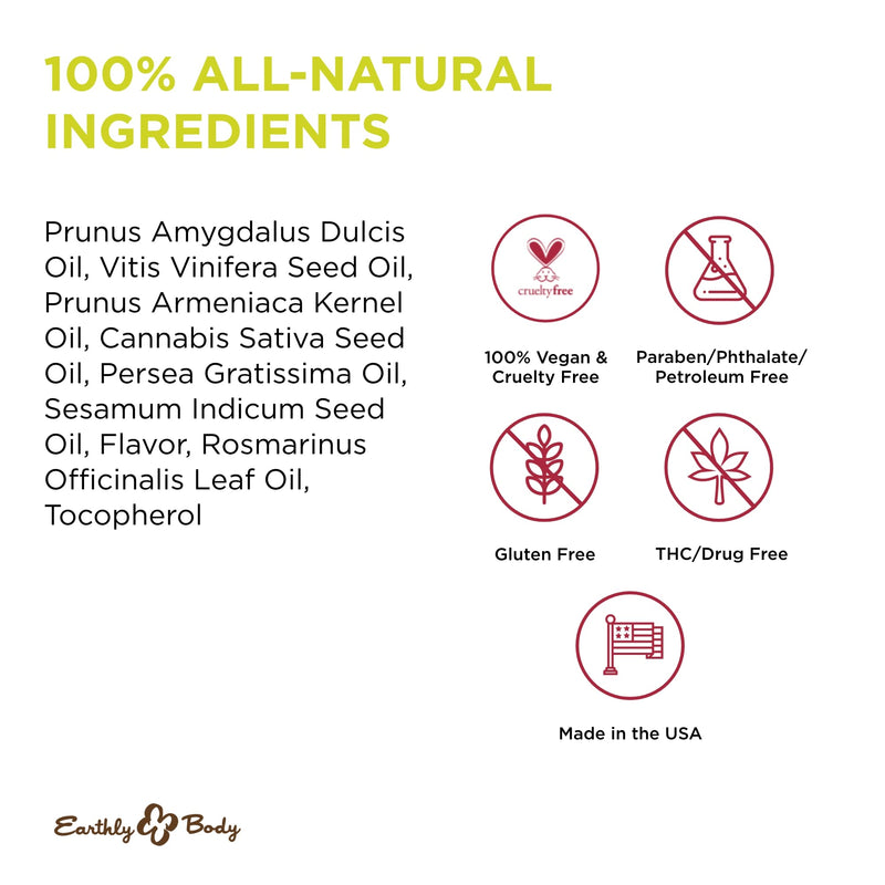 Earthly Body Edible Massage Oil - Hemp Seed, Almond, Grapeseed, Apricot & Vitamin E Oil - Vegan & Cruelty Free Banana 8 Fl Oz (Pack of 1)