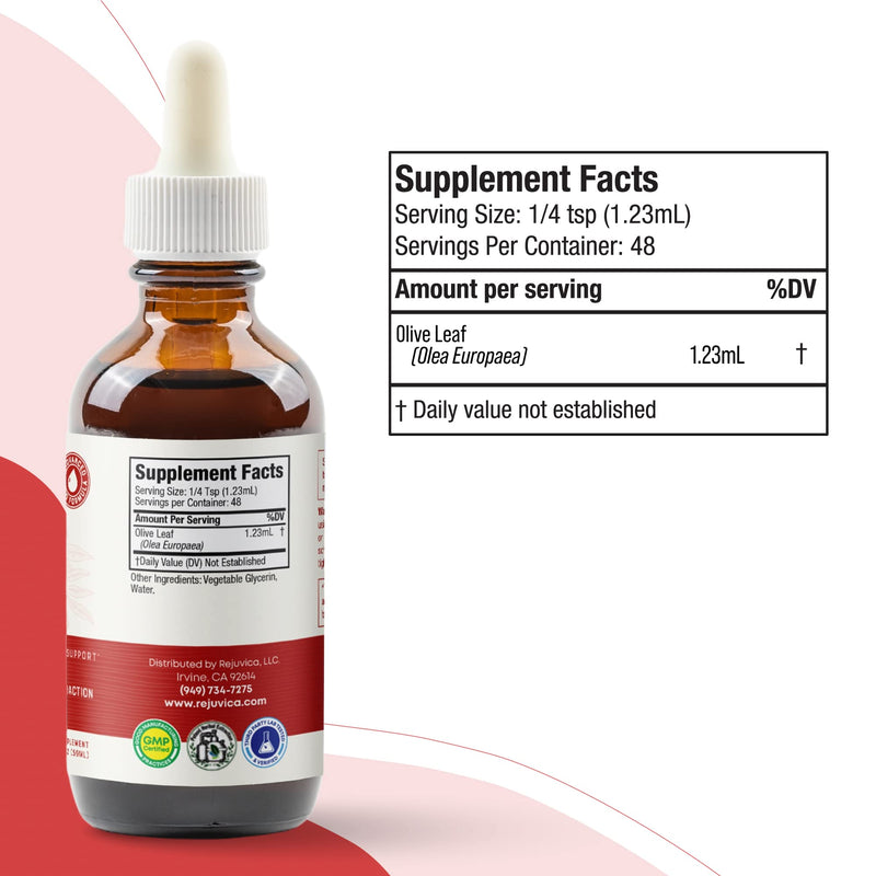 [Australia] - Rejuvica Health Active Olive Leaf - Advanced Olive Leaf Extract - Naturally Occurring Oleuropein - Liquid Delivery for Better Absorption - Immune & Heart Support 