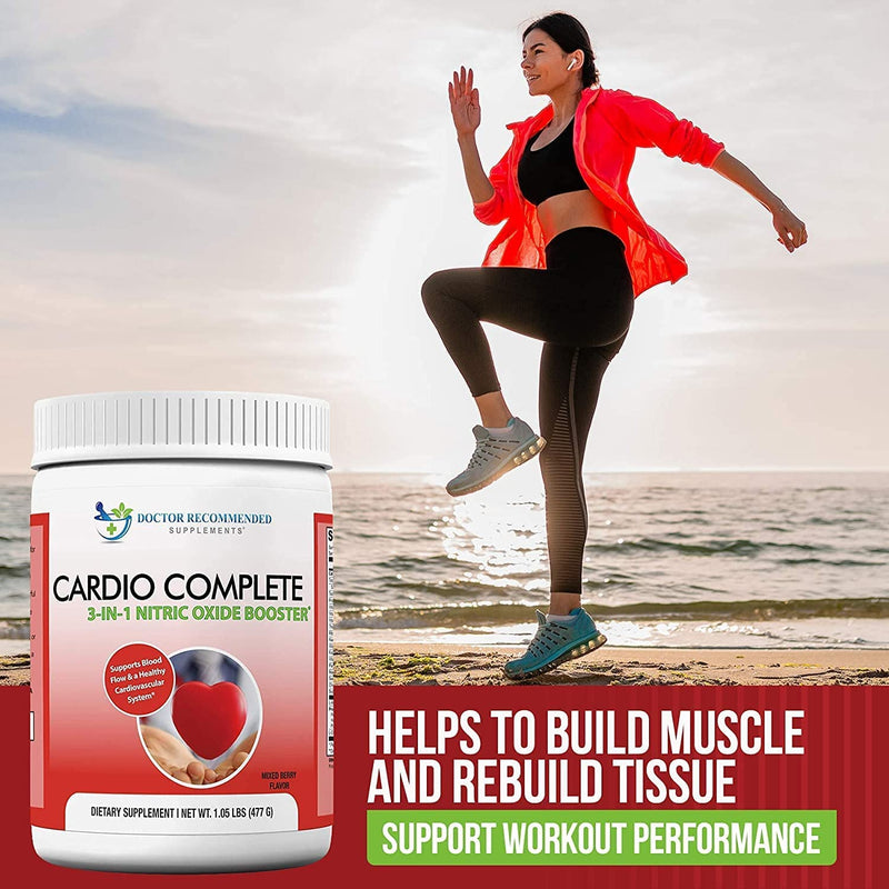[Australia] - Cardio Complete - Heart Health Support Powder Supplement - 3-in-1 Nitric Oxide Booster with 5,000 L-Arginine, 1,000mg L-Citrulline, and Hawthorn Berry 30 Servings (Pack of 1) 