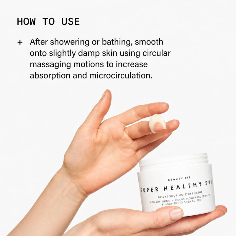 Beauty Pie Super Healthy Skin Deluxe Body Cream | Non Greasy | 8.45oz | Body Butter For Dry Skin | Rich Moisturizing Cream | Shea Butter & Vitamin E Cream | Hyaluronic Acid Body Lotion