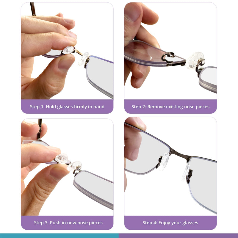 [Australia] - GMS Optical 15mm Med Length / 6mm Normal Width- Push-in Tear Drop Silicone Nose Pads for Glasses, Sunglasses, and Eyeglass Nose Pads, Great for Eyeglass Repair (5 Pair) (Clear) 5 Pair (Pack of 1) 15mm - Medium 