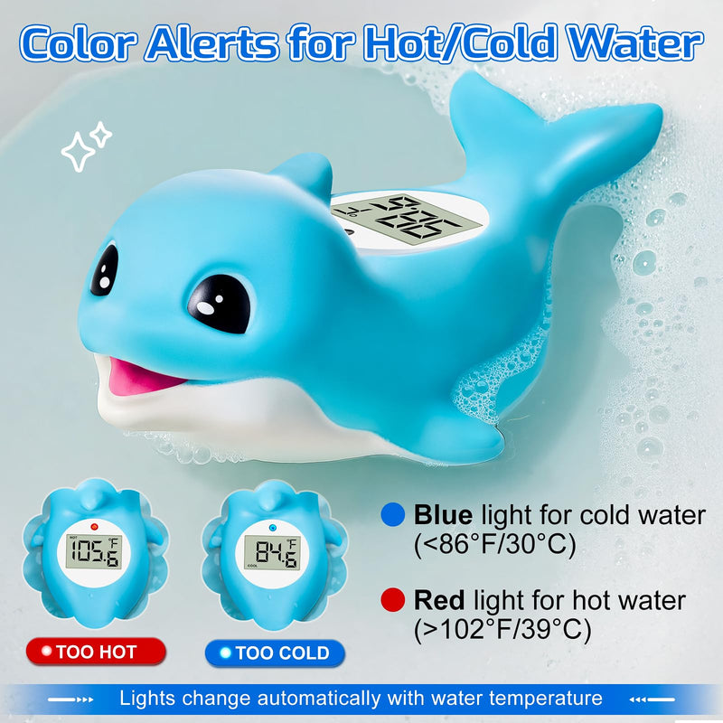 [Australia] - Baby Bath Thermometer for Newborn ‚Äì Digital Bathtub Water Temperature Thermometer ‚Äì Floating Dolphin Bath Toy, ¬∞C/¬∞F Display, Waterproof & BPA-Free 