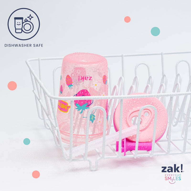 [Australia] - Zak Designs Kelso Toddler Cups For Travel or At Home, 15oz 2-Pack Durable Plastic Sippy Cups With Leak-Proof Design is Perfect For Kids (DinoRoar, Zaksaurus) DinoRoar & Zaksaurus 15 Ounces Drinkware 