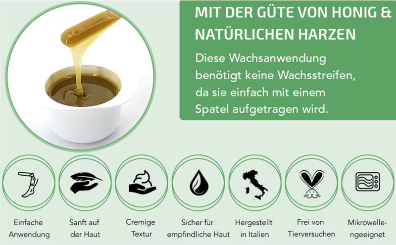 [Australia] - Dermawax 300 g natural honey wax hot wax microwave wax for epilating heated in the microwave use without wax strips for hair removal depilation Brazilian waxing whole body waxing 