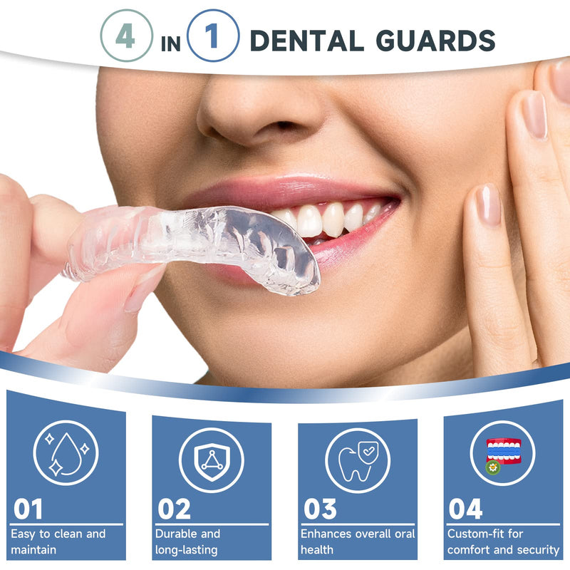 [Australia] - 6 Pack Mouth Guards for Men,Comfortable Dental Guards for Adult Men Grinding Teeth,Moldable Night Guards for Clenching Teeth, Bruxism,TMJ,Teeth Whitening Tray & Sports Large 