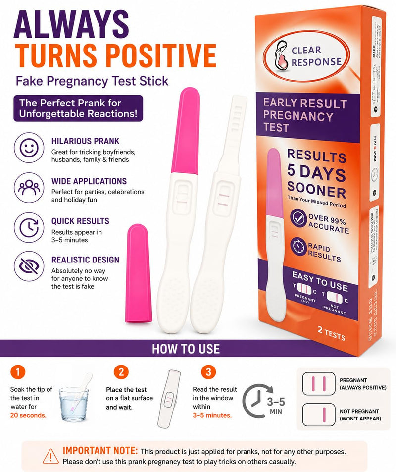 Fake Pregnancy Test Stick Always Turns Positive Pregnancy Test Stick Pregnancy Joke, 2 Pack Pink