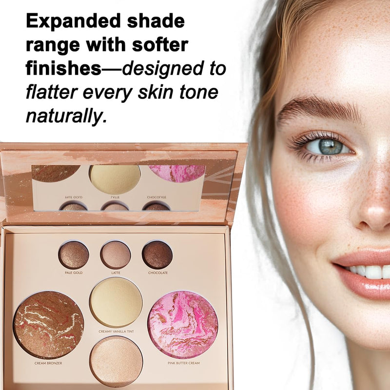 [Australia] - Velvety Smooth Baked Palette, Multi-purpose, Highly Pigmented Palette with Bronzing Powder, Eyeshadows and Blushes, Waterproof, Vegan & Cruelty-free. 