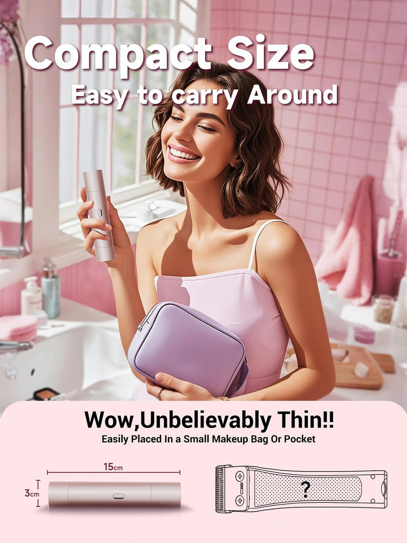 [Australia] - Bikini Trimmer for Women,Shaver with Dual Heads for Body Pubic Hair,Electric Razors for Women,Facial Razor for Travel,IPX7 Waterproof,Smooth Ceramic Blade for Underarm Body Leg Face (Mist Pink) Mist Pink 