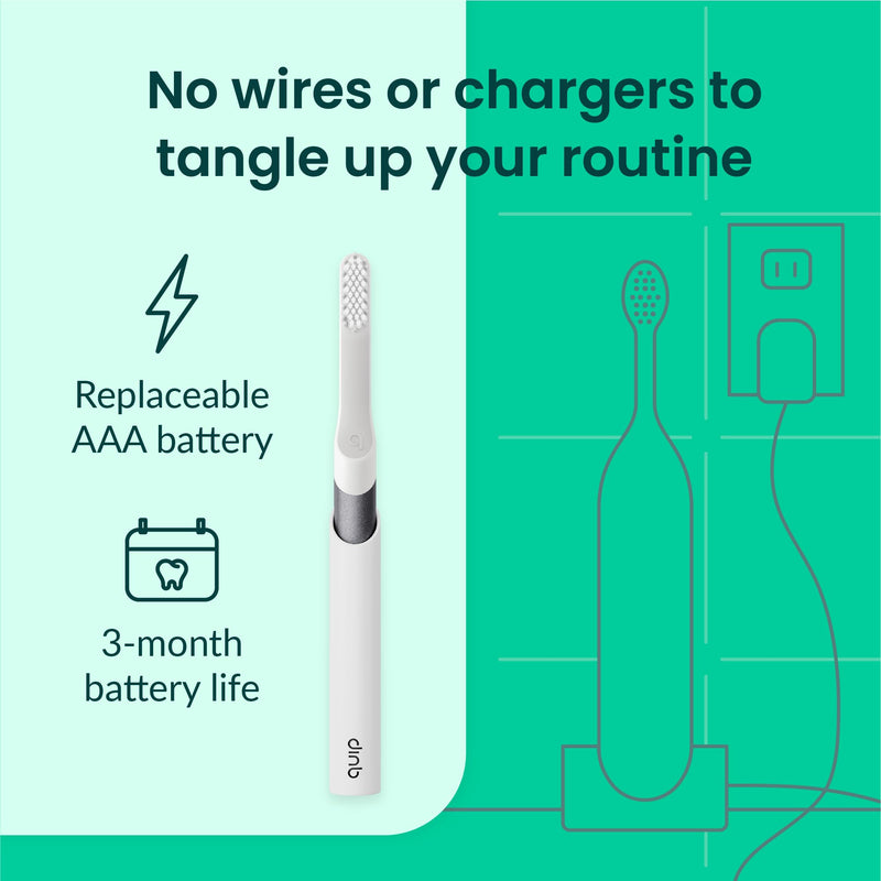 [Australia] - Quip Sonic Toothbrush for Adults - Timed Electric Toothbrush with Cover - Replaceable Brush Head, Soft Bristles, Metal Handle, 3 Month Battery Life - Travel Toothbrush - Slate 