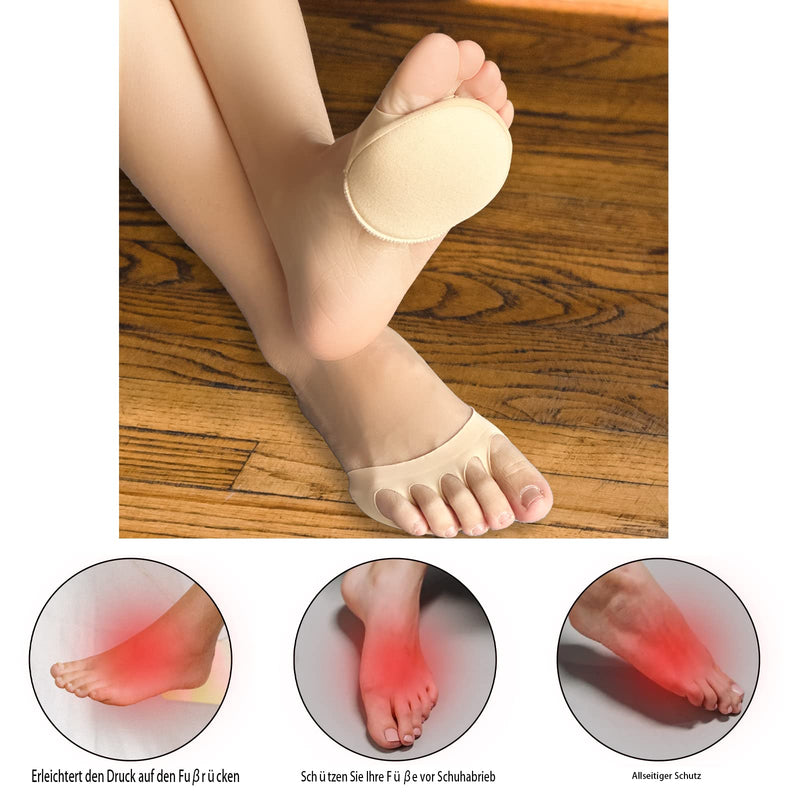 [Australia] - 6 pairs of forefoot pads, reusable ball of foot pads, forefoot pad, metatarsalgia insoles for men and women, soft metatarsal pads for pain and pressure relief 
