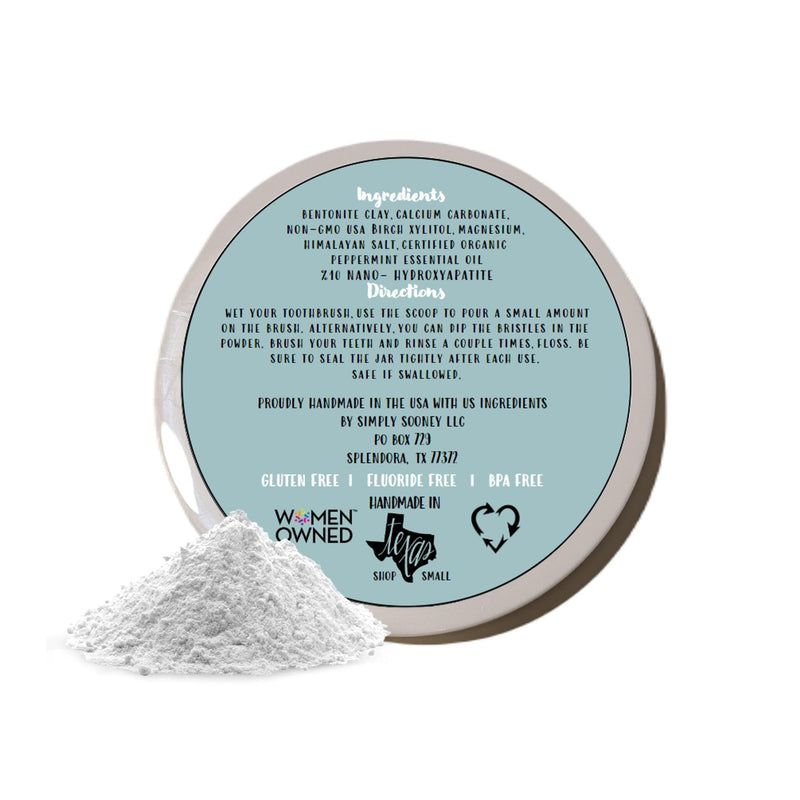 [Australia] - Simply Sooney Remineralizing Vegan Mineral Tooth Powder I Peppermint Nano-hydroxyapatite Formula I Natural Whitening I Stronger Teeth 1.5oz (1.5 oz jar) 
