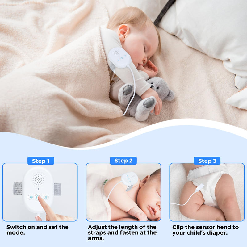 [Australia] - ZOOS Bedwetting Alarm Rechargeable Bed Wetting Alarm, 3 Levels of Volume Control and Vibration, High Sensitivity Sensor Bedwetting Monitors for Boys and Girls, 3 Selectable Sounds, 3 Reminder Modes 