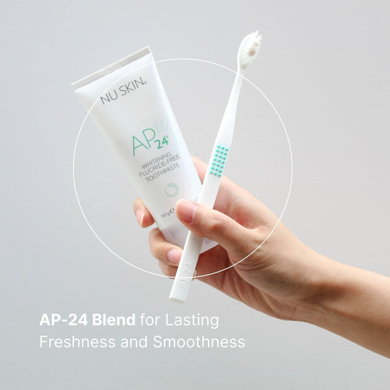 Nu Skin AP 24 Whitening Fluoride-Free Toothpaste | 4 Oz | 1 Pack | Vanilla mint flavor, no peroxide or fluoride | Enamel-safe | Brightens teeth, removes surface stains, and fights plaque 4 Ounce (Pack of 1)