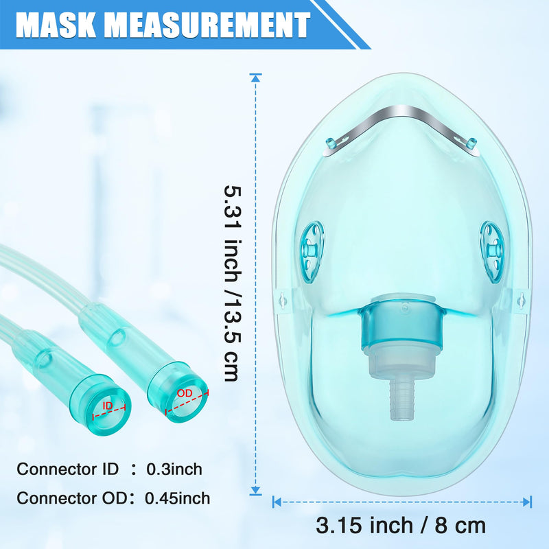 [Australia] - Geiserailie 2PCS L Oxygen Mask with 6.6 Ft Tubing and Adjustable Elastic Strap, Adult Oxygen Mask with Tubing, Breathing Masks for Face Adult Size L 