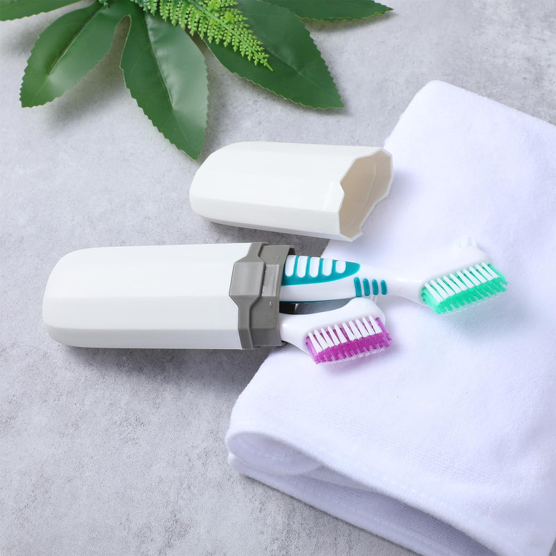 [Australia] - Lusofie 2Pcs Denture Brush, Effective Denture Toothbrush with Carrying Case Multi-Layered Soft Bristles Denture Cleaning Brush with Rubber Handle for Denture Clean Care 