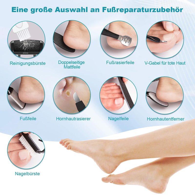[Australia] - Callus Remover Electric - Callus Removal Foot Electric - Callus Planer Electric Feet with 2 Gears, IPX7 Waterproof Callus Remover for Cracked Heels, Dead Heels, Callus Removal Black 
