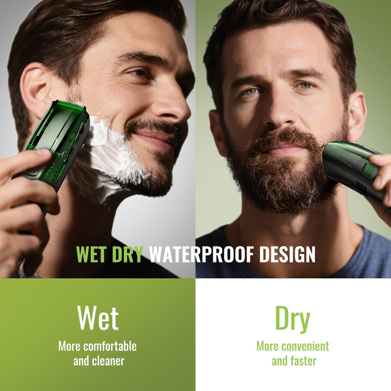 Premium Beard Trimmer for Men, Men's Vacuum Electric Shaver Kit, 20 Levels Adjustable, Wet/Dry Shaver, Upgraded Stainless Steel Ceramic Blade Heads for Precision Facial Hair, Birthday Gifts for Men