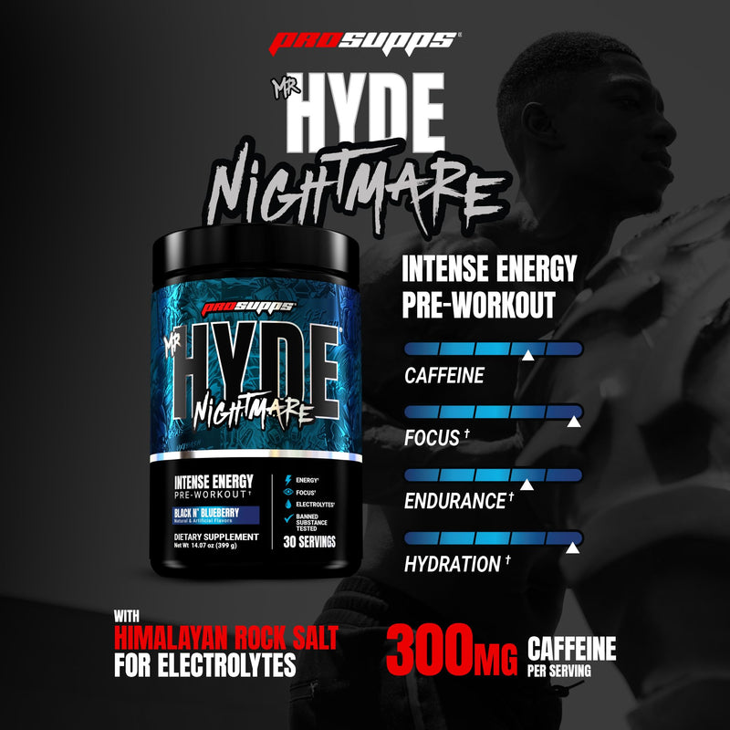 [Australia] - PROSUPPS Mr. Hyde Nightmare Pre Workout Powder with Caffeine & Beta Alanine - Preworkout for Intense Energy, Mental Focus & Performance - Gym & Fitness Supplements (Black N' Blueberry, 30 Servings) Black N' Blueberry 