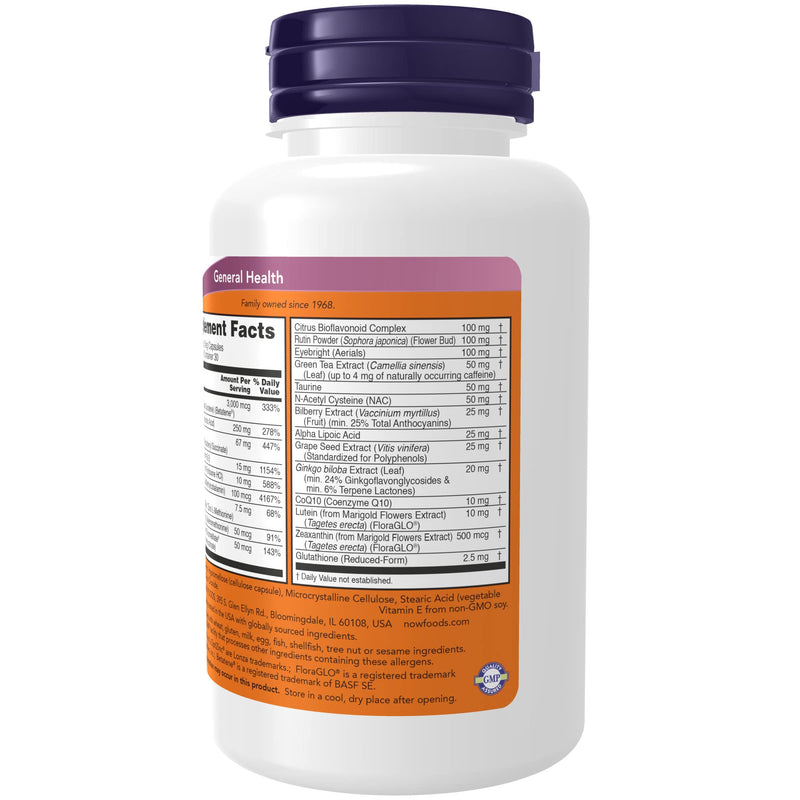 NOW Supplements, Ocu Support™with FloraGLO® Lutein, Plus Vitamins A, C and E, 90 Veg Capsules (Pack of 3) 90 Veg Capsules (Pack of 3)