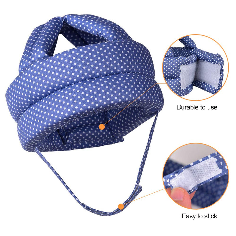 [Australia] - Baby Helmet, Baby Infant Head Helmet for Crawling, Baby Head Protector, Infant Safety Helmet & Walking Baby Helmet, for Age 6-36 months(A) Blue Dots 