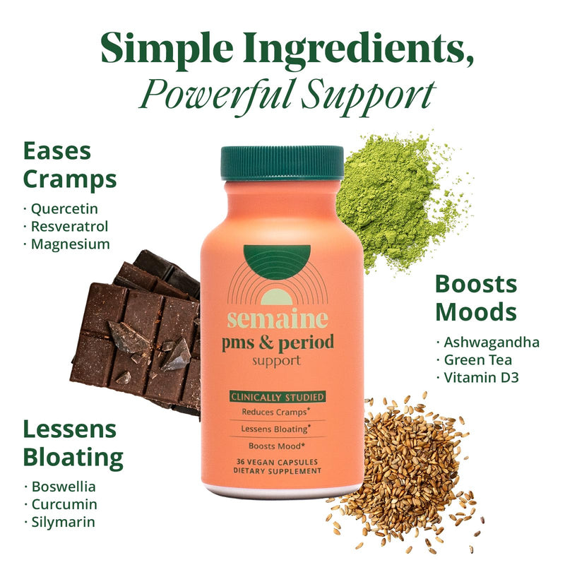 [Australia] - PMS & Period Relief - Menstrual Cramp Relief: No More Period Cramps, Mood Swings, or Bloating. PMS Supplement for Happy Hormones and Period Relief. (40 Count) 40 Count (Pack of 1) 