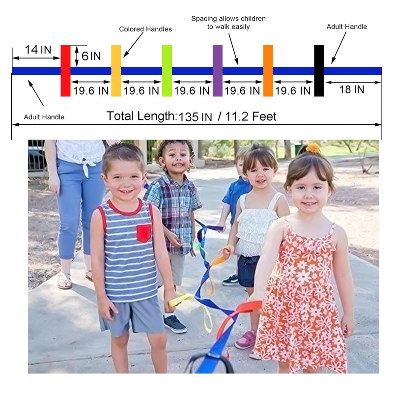[Australia] - Okllen 2 Pack Children's Safety Walking Ropes with 12 Colorful Each Handles, Outdoor Daycare Rope for Preschool Daycare Teacher, Nursery, Kindergarten, 1 Rope Up to 12 Kids and 2 Adults Use 