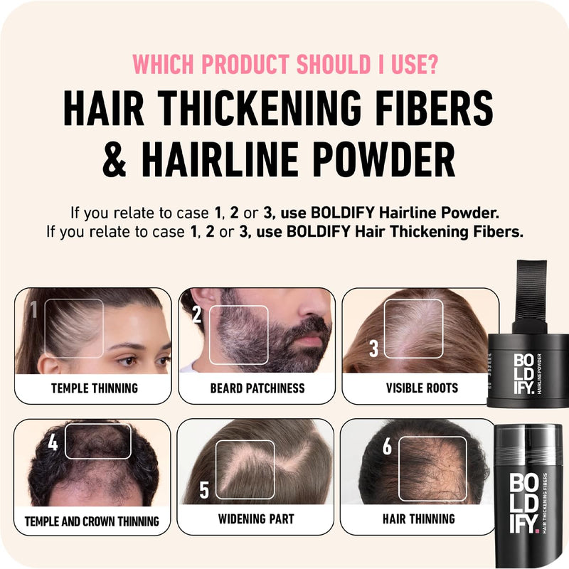 BOLDIFY Hair Fibers for Thinning Hair, for Women & Men, Dark Brown 28g | Instantly Fills Thinning & Fine Hair for a Fuller, Thicker Look - Thin Spot Cover Up - Hair Building Fibers & Hair Powder