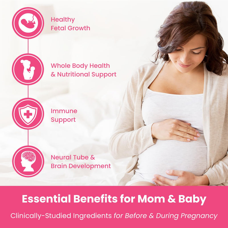 [Australia] - Prenatal Vitamin Gummies with DHA and Folic Acid | Vegan Prenatal Vitamins for Women with Omega 3, Folate & D3, Pregnancy Vitamins for Fetal Development | Gummy Multivitamin Supplement, 120 Count 120 Count (Pack of 1) 