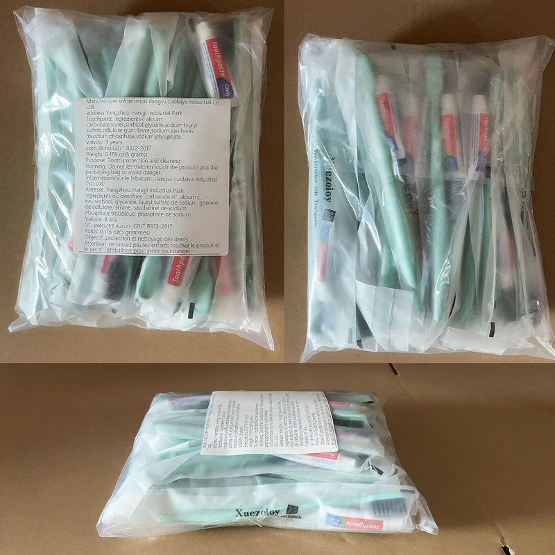 [Australia] - Disposable Toothbrushes with Toothpaste,30 Pack Green Individually Wrapped Disposable Travel Toothbrushes Kit in Bulk for Homeless,Nursing Home,Hotel,Charity 30 