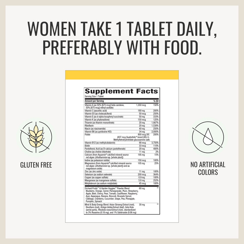 Nature's Way Alive! Once Daily 50+ Multivitamin Bundle: Women's & Men's Ultra Potency, Food-Based Blends, 60 Tablets Each