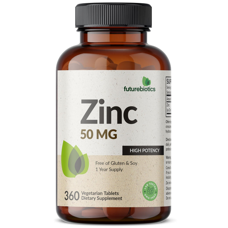 [Australia] - Futurebiotics Zinc 50 MG High Potency, 1 Year Supply - Non-GMO 360 Vegetarian Tablets 