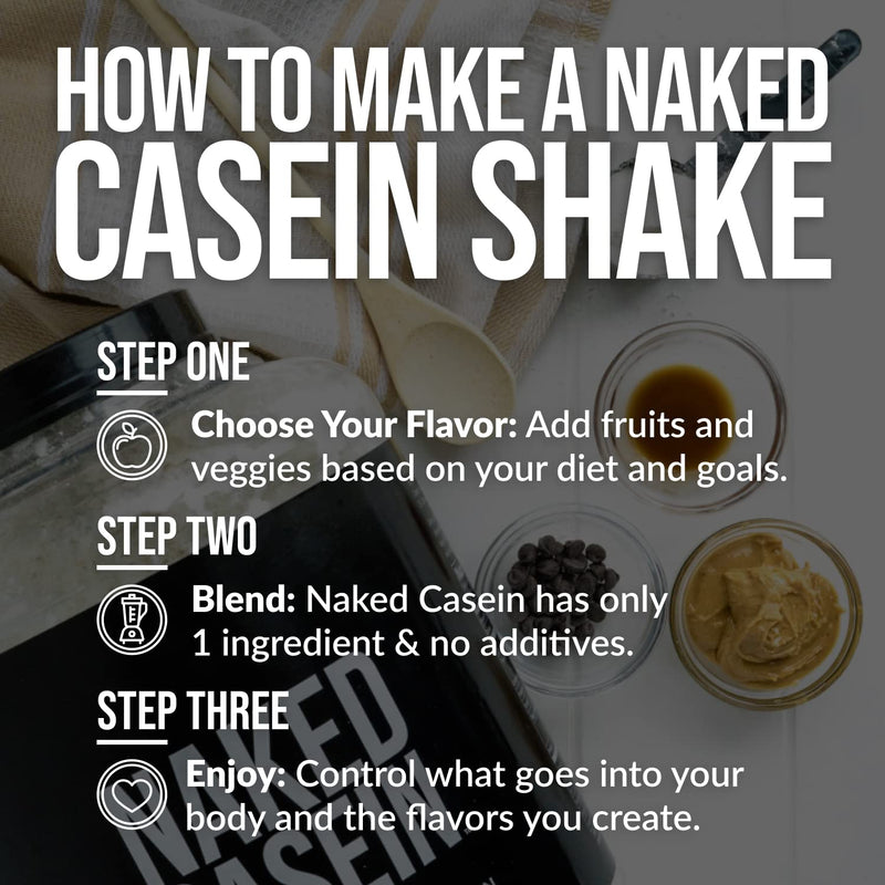 NAKED Casein - 1Lb Micellar Casein Protein - Bulk, Zero Carb, NSF Certified, GMO-Free, Gluten Free, Soy Free, Preservative Free - Stimulate Muscle Growth - Enhance Recovery - 15 Servings Unflavored 1 Pound (Pack of 1)